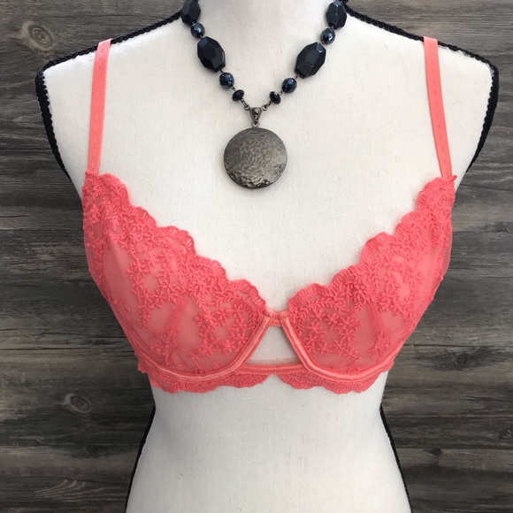 Free People Other - Intimately free people Coral cheeky lace bra 36C